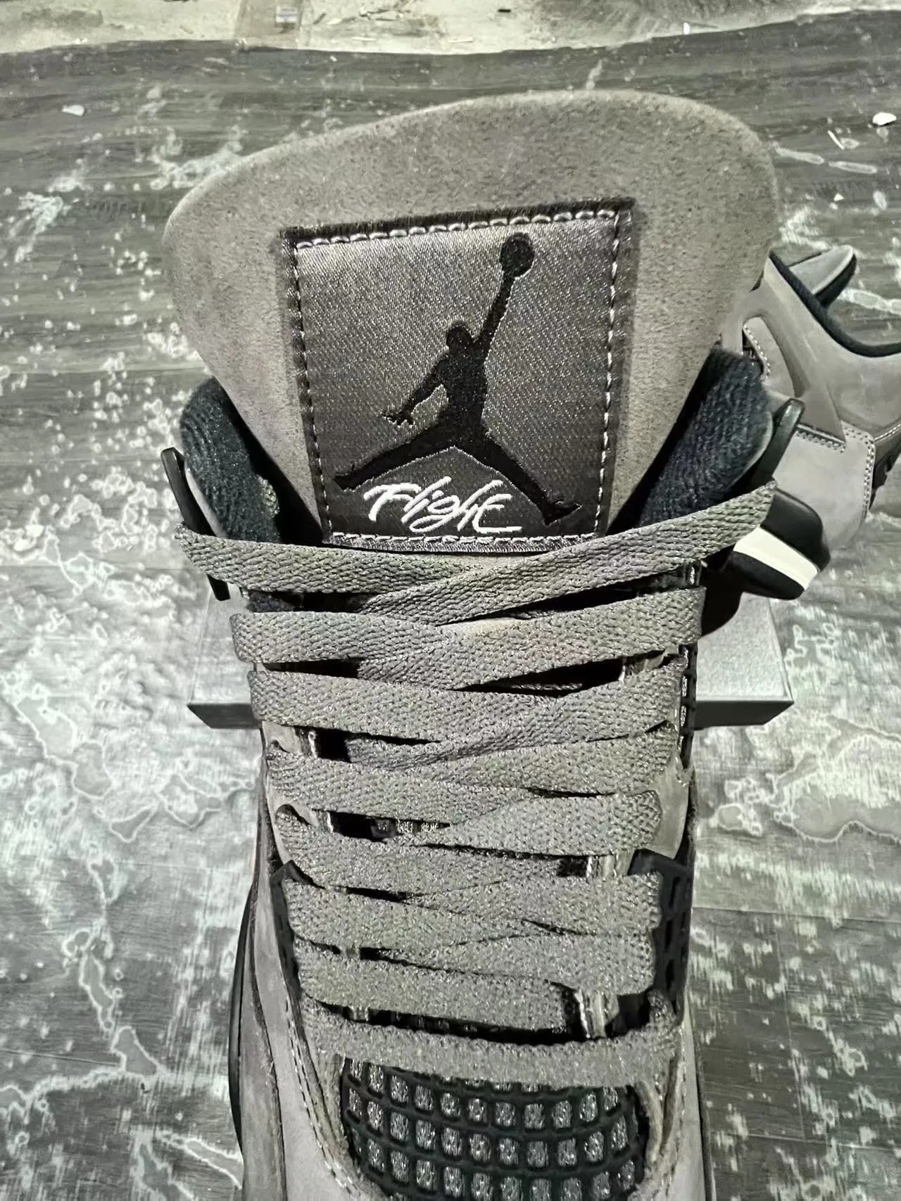 Air Jordan 4 Gray Suede Black White Basketball Shoes 4