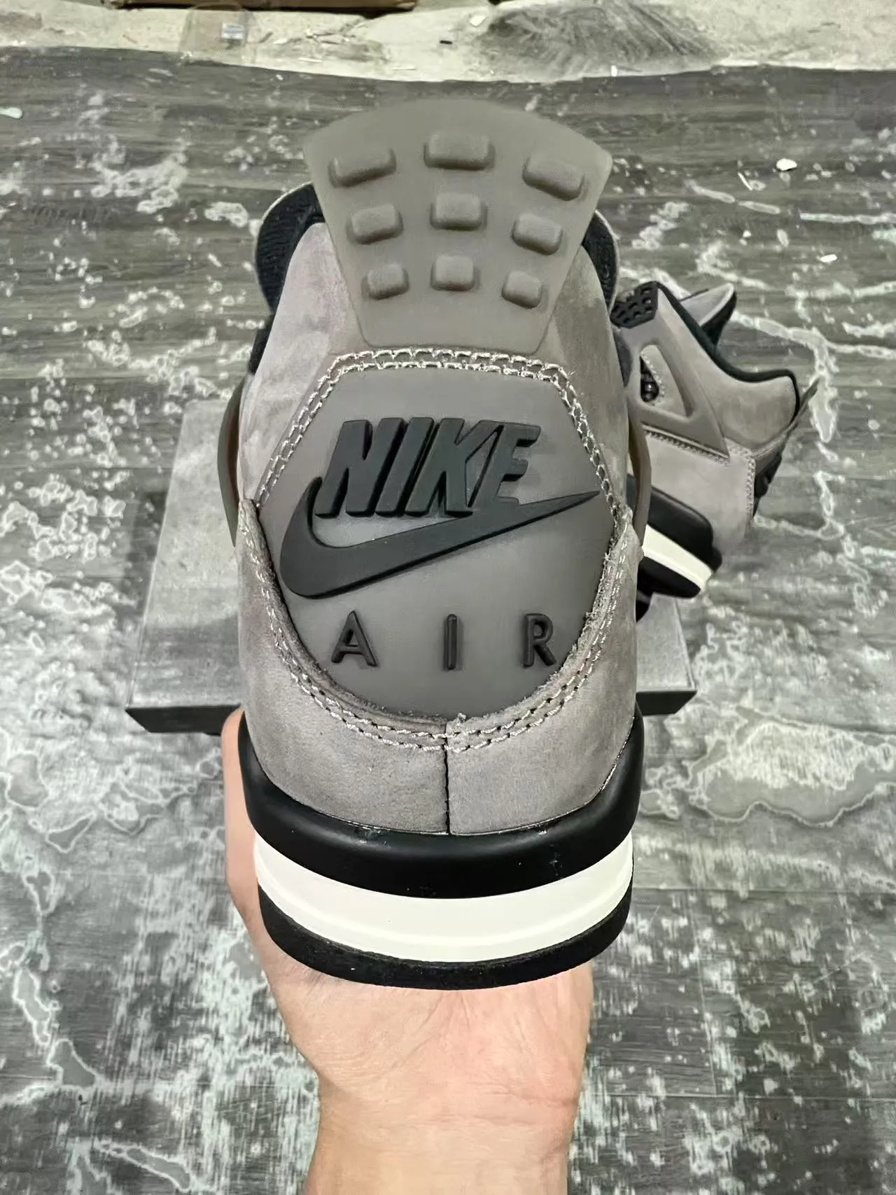 Air Jordan 4 Gray Suede Black White Basketball Shoes 8