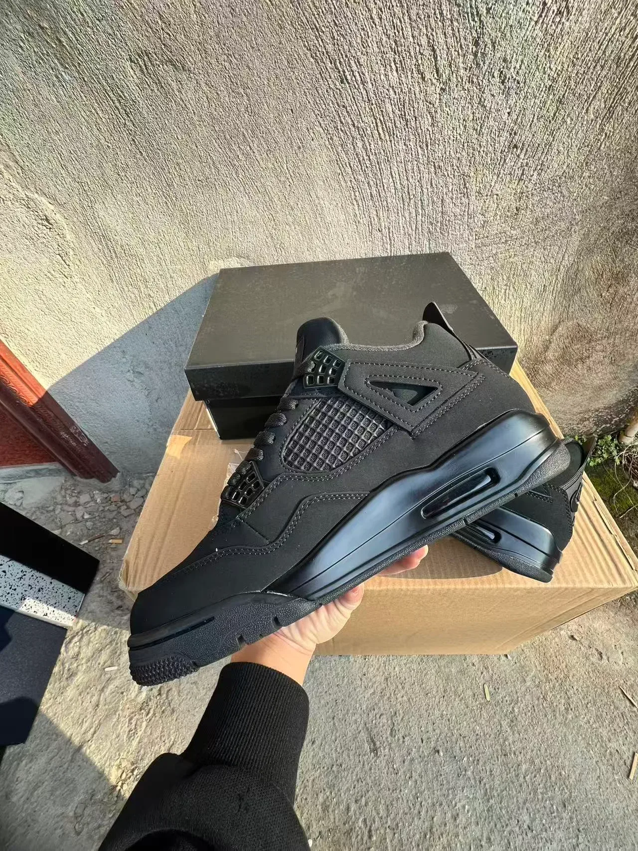 Air Jordan 4 Monochrome Black Chaussures de Basketball 5