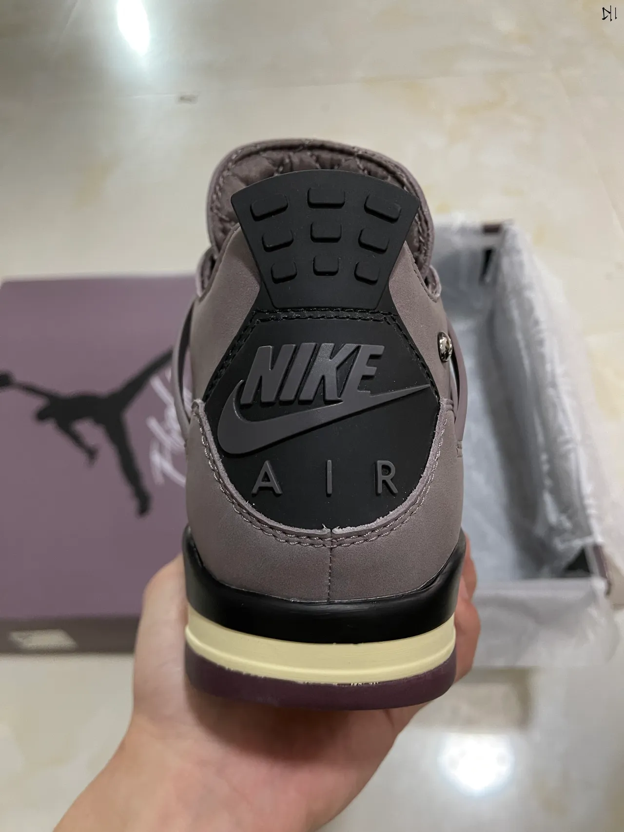 Air Jordan 4 Muted Gray Cream Black Basketball Shoes 7