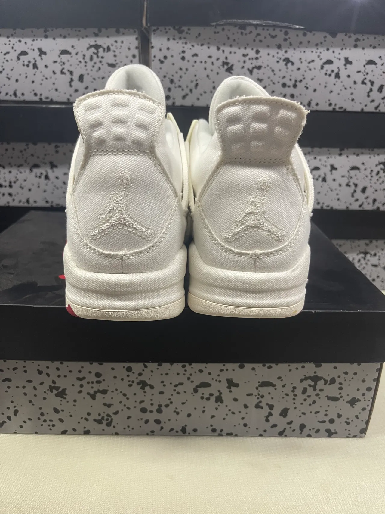 Air Jordan 4 Off-White Canvas Basketball Shoes 4