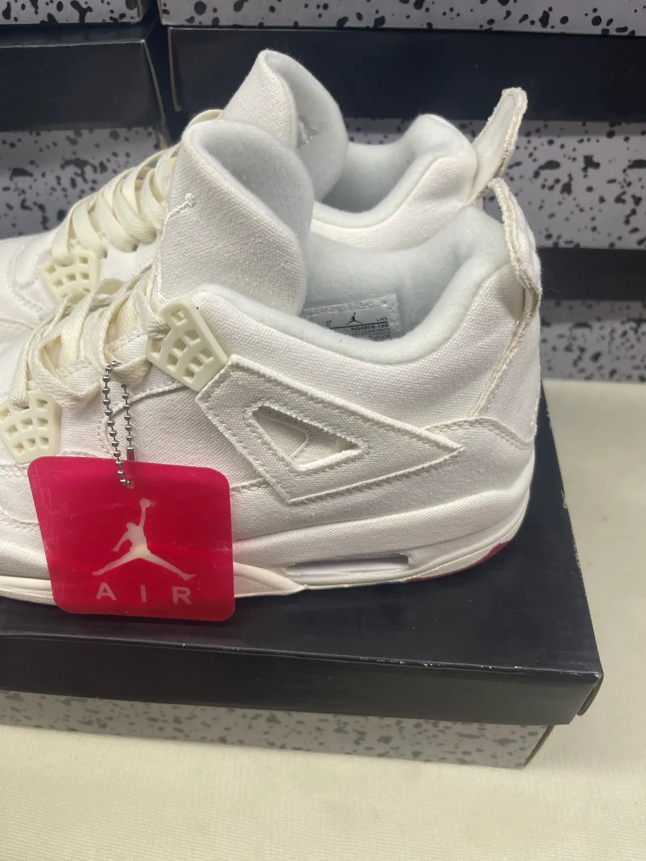 Air Jordan 4 Off-White Canvas Basketball Shoes 5