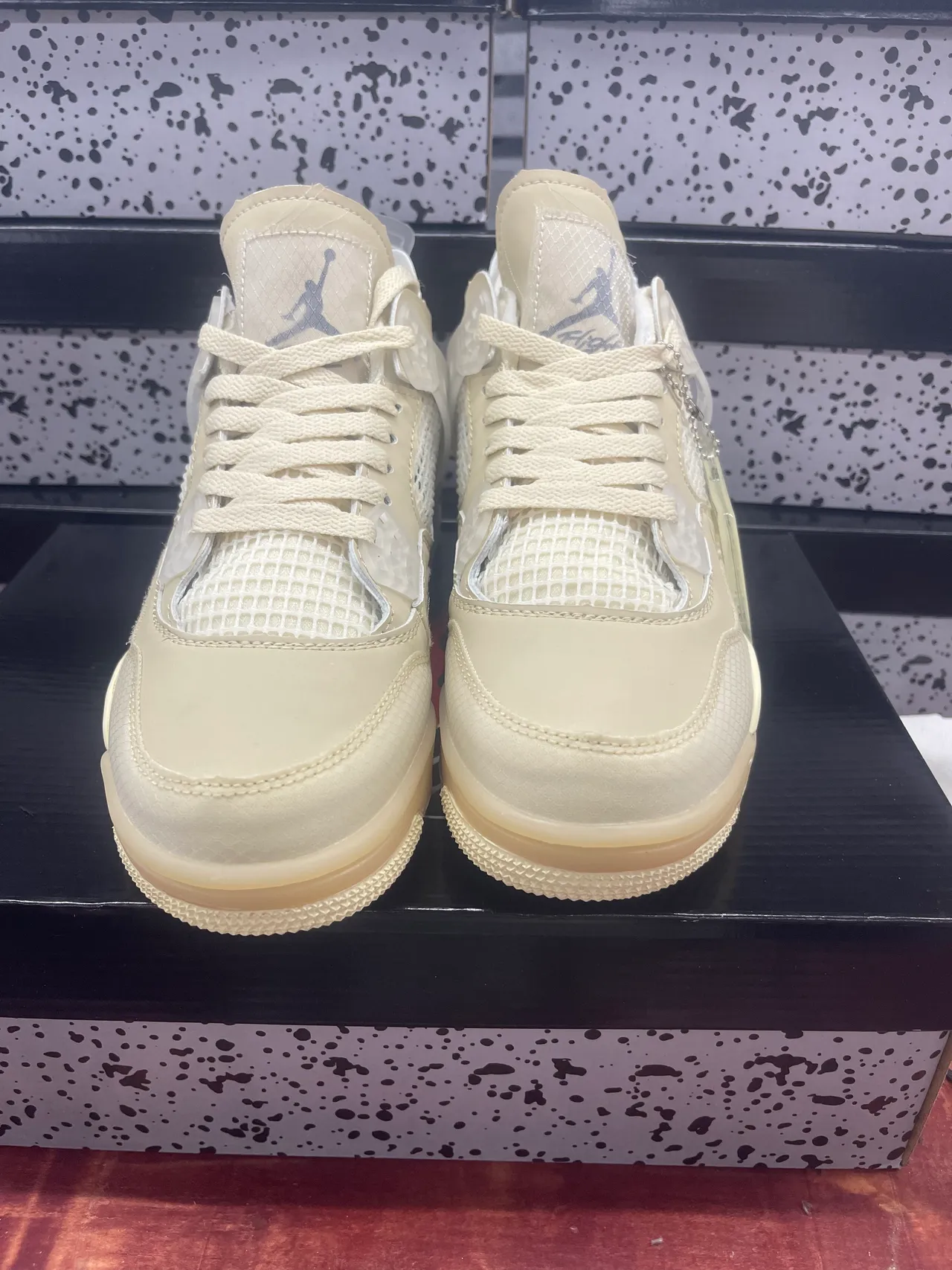 Air Jordan 4 Off-White Cream Basketball Shoes 4