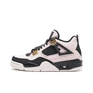 Air Jordan 4 Sapatos de Basquete Rosa Preto High Top com Glitter