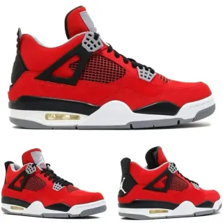 Air Jordan 4 Red Black White Basketball Shoes
