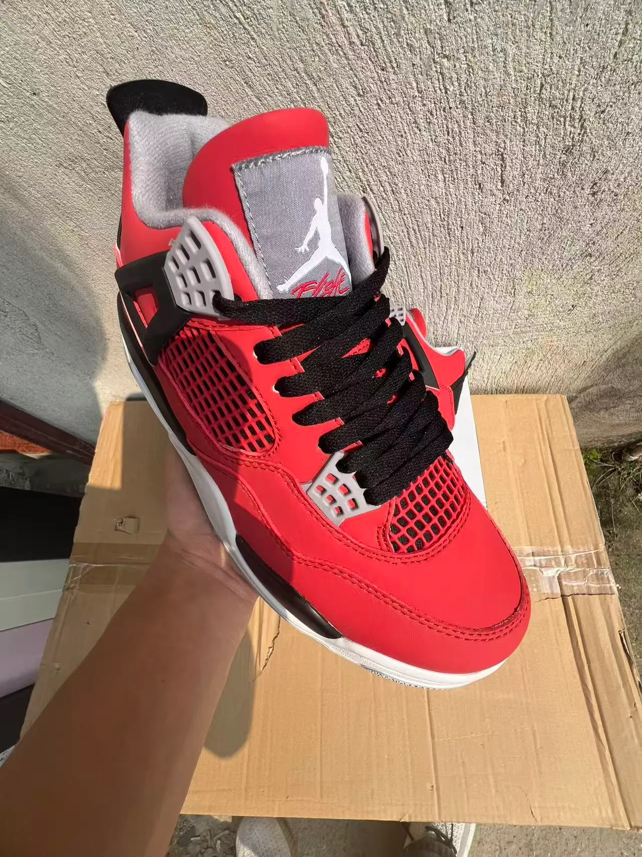 Air Jordan 4 Red Black White Basketball Shoes 2