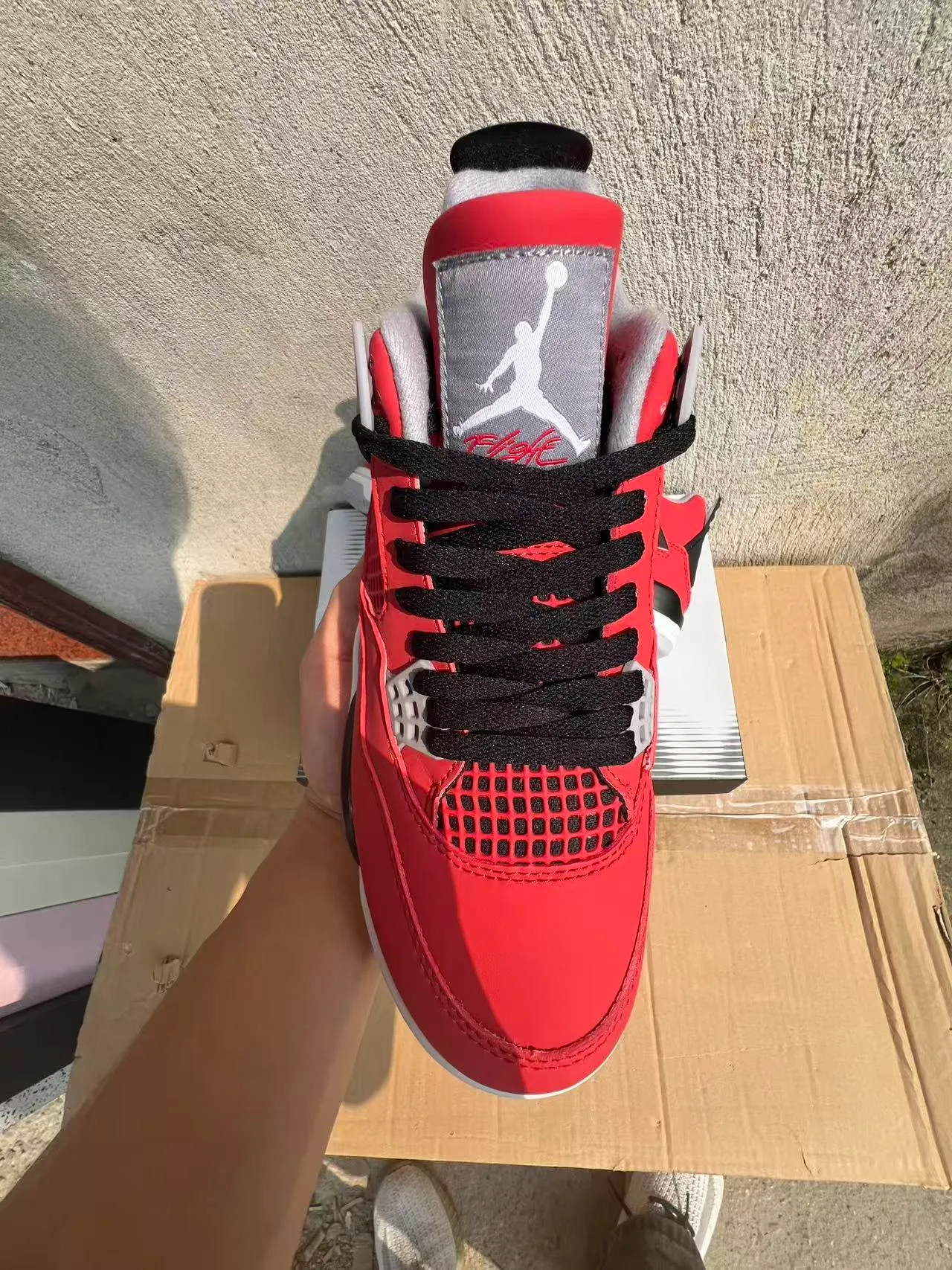 Air Jordan 4 Red Black White Basketball Shoes 3
