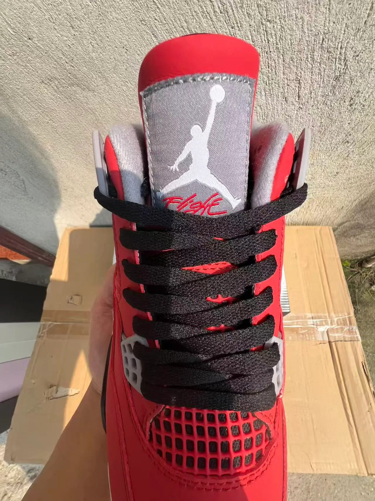 Air Jordan 4 Red Black White Basketball Shoes 4