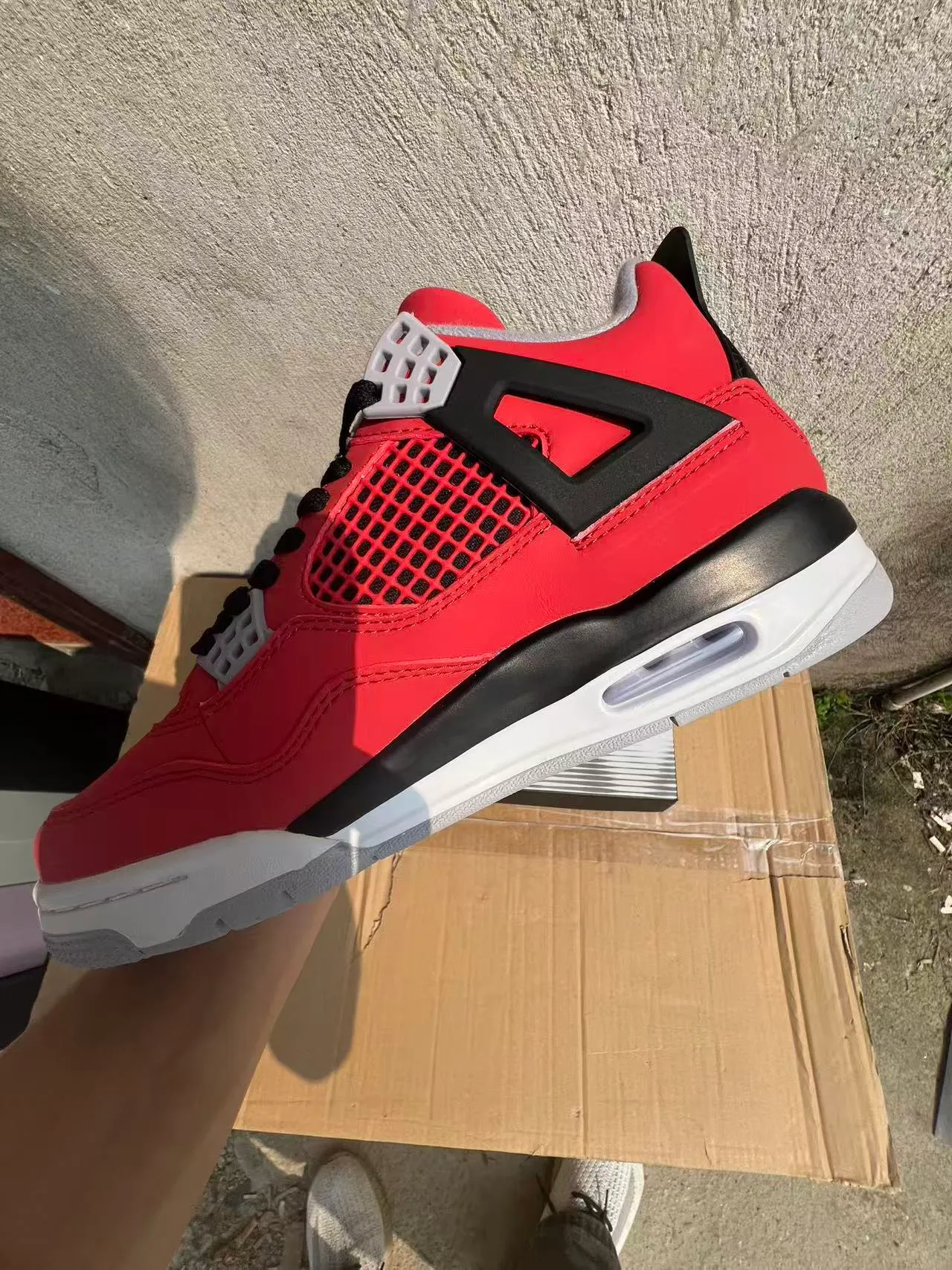 Air Jordan 4 Red Black White Basketball Shoes 5