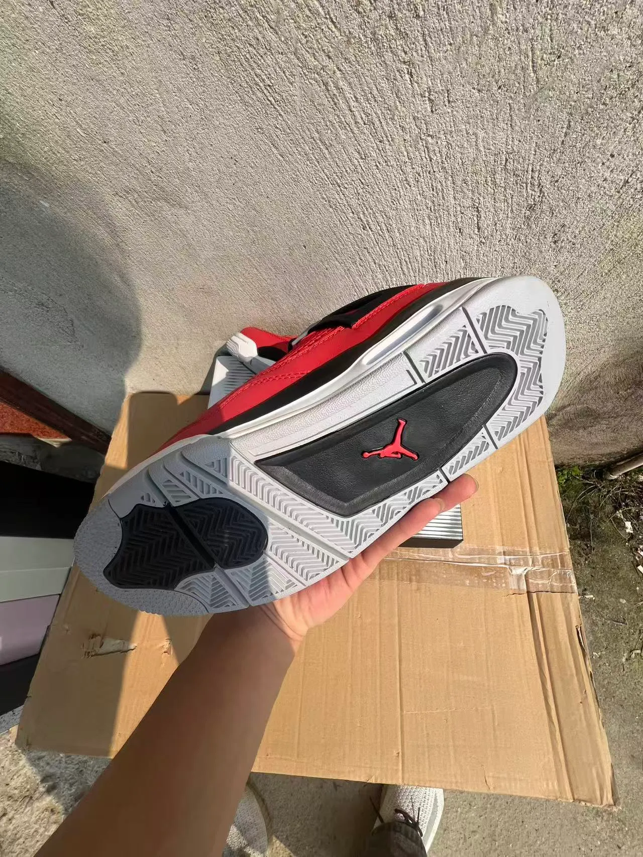 Air Jordan 4 Red Black White Basketball Shoes 6