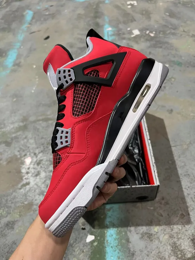 Air Jordan 4 Retro Red Black White Basketball Shoes 4