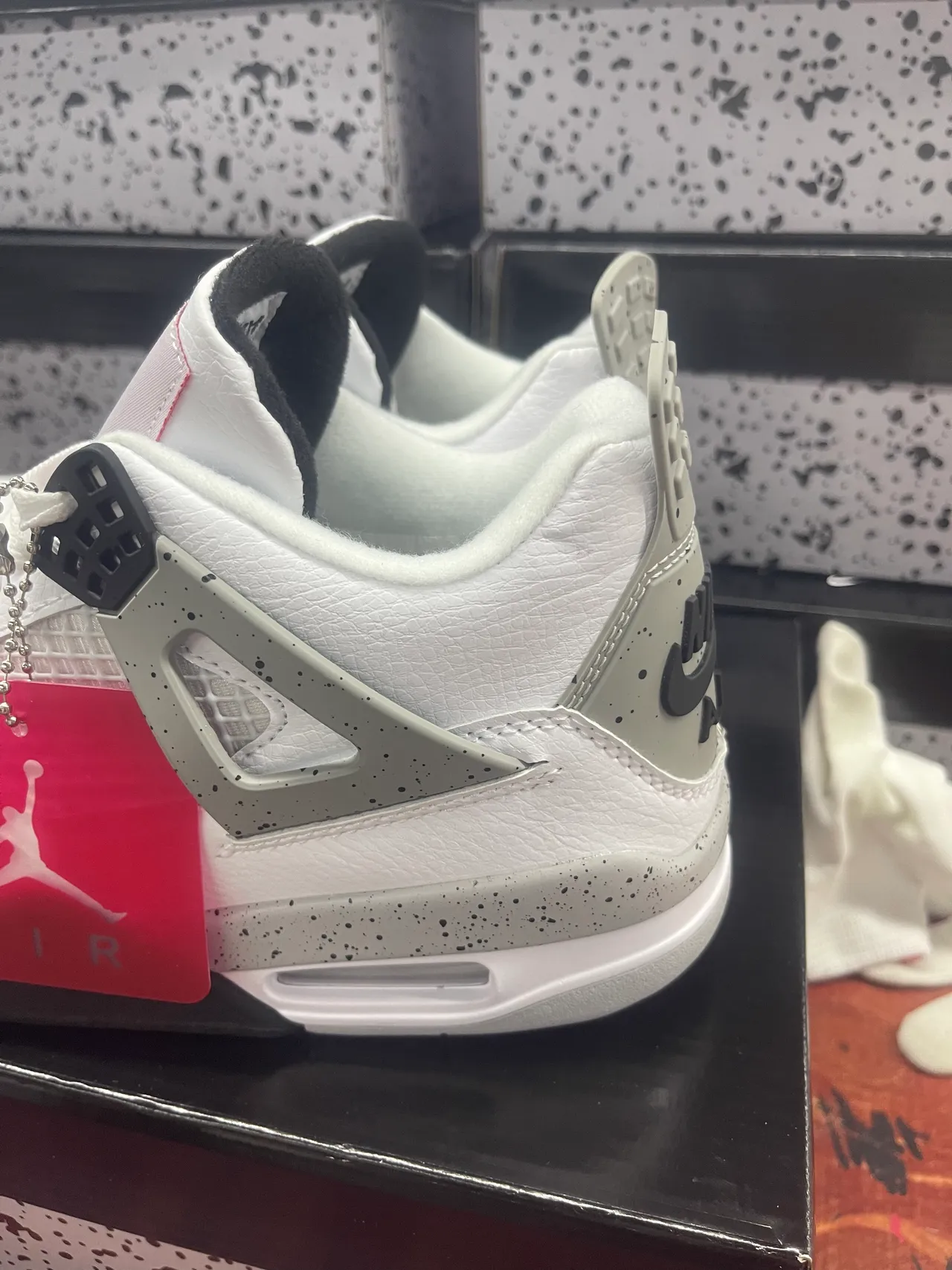 Air Jordan 4 Speckled White Basketball Shoes 5
