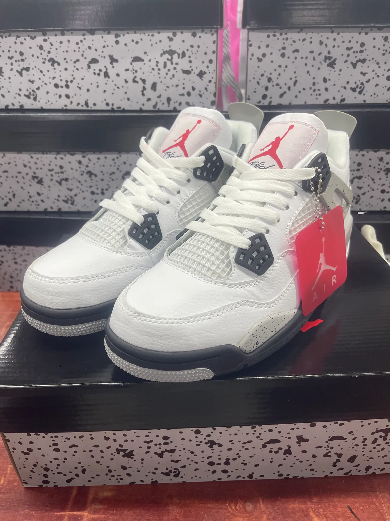 Air Jordan 4 Speckled White Basketball Shoes 7