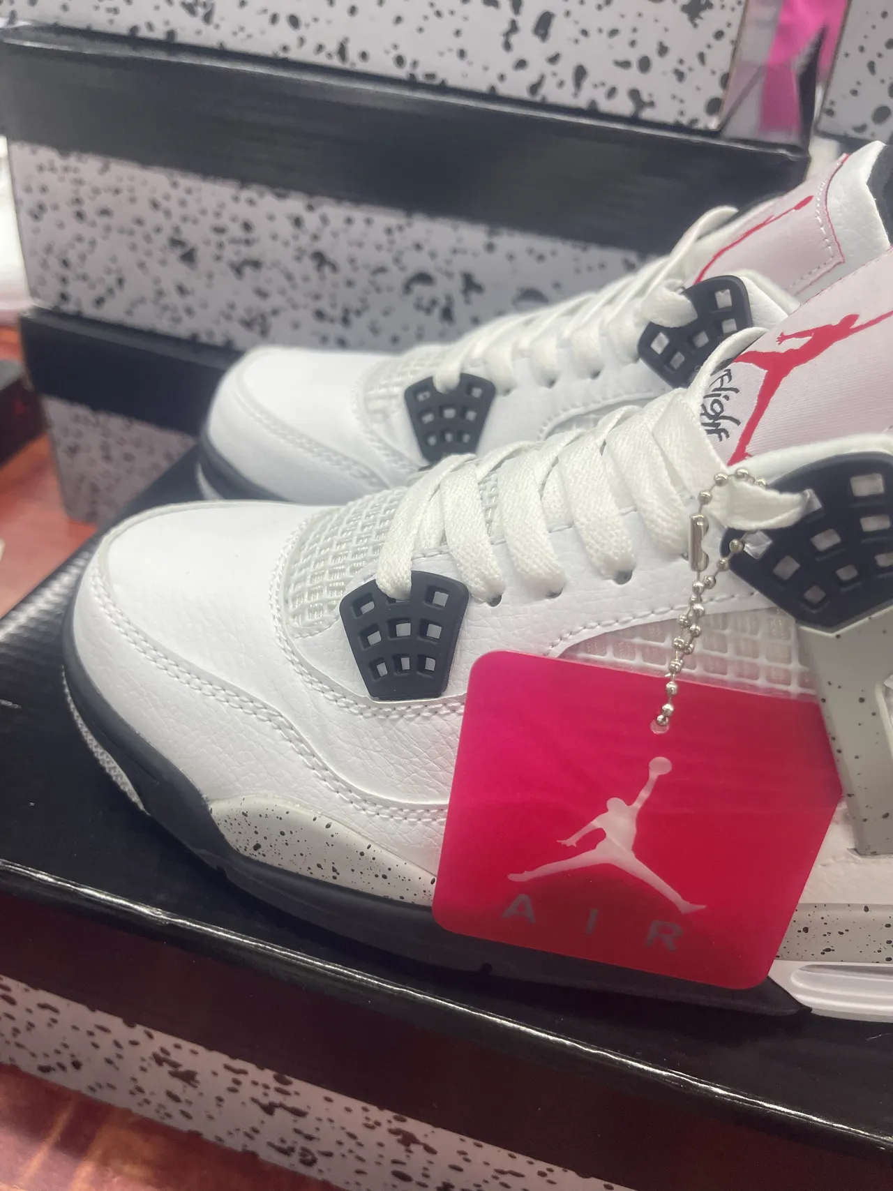 Air Jordan 4 Speckled White Basketball Shoes 8