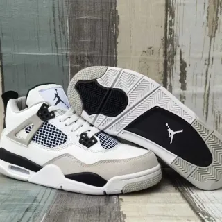 Air Jordan 4 White Black Gray Basketball Shoes