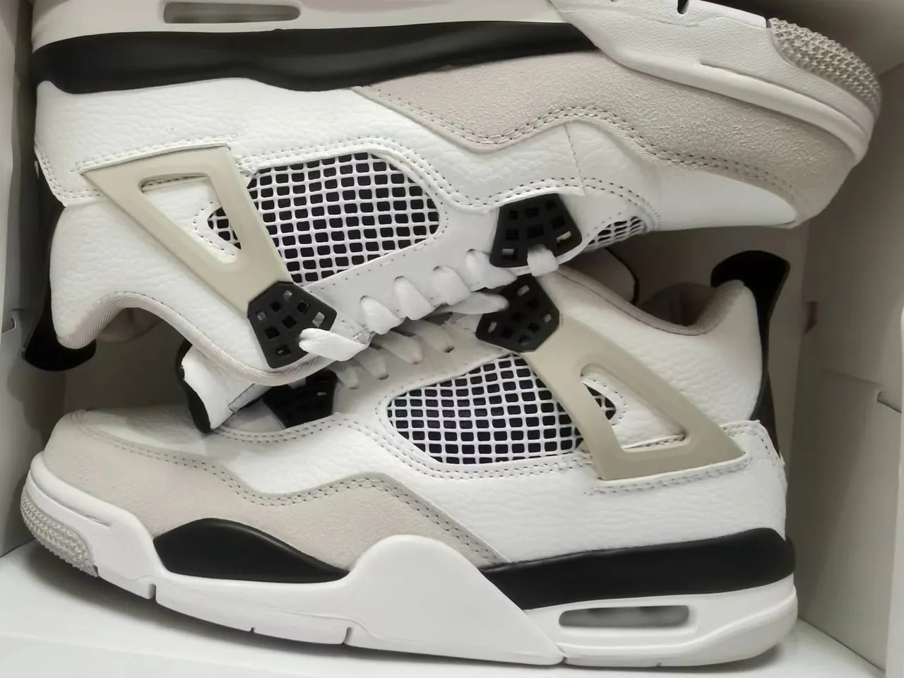 Air Jordan 4 White Black Gray Basketball Shoes 2