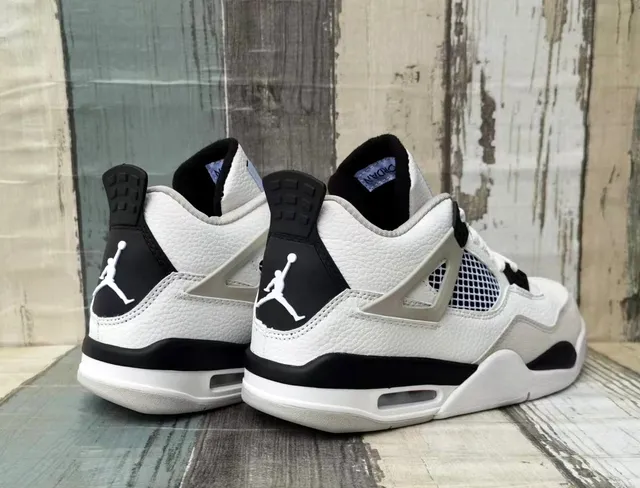 Air Jordan 4 White Black Gray Basketball Shoes 5