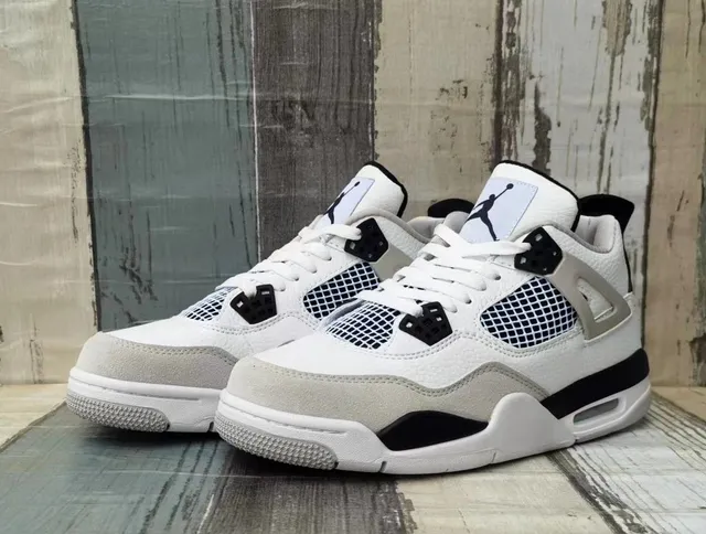 Air Jordan 4 White Black Gray Basketball Shoes 6