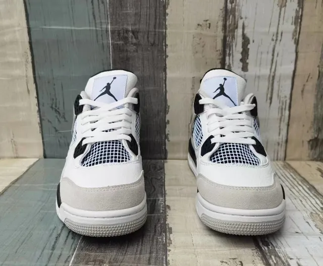 Air Jordan 4 White Black Gray Basketball Shoes 7