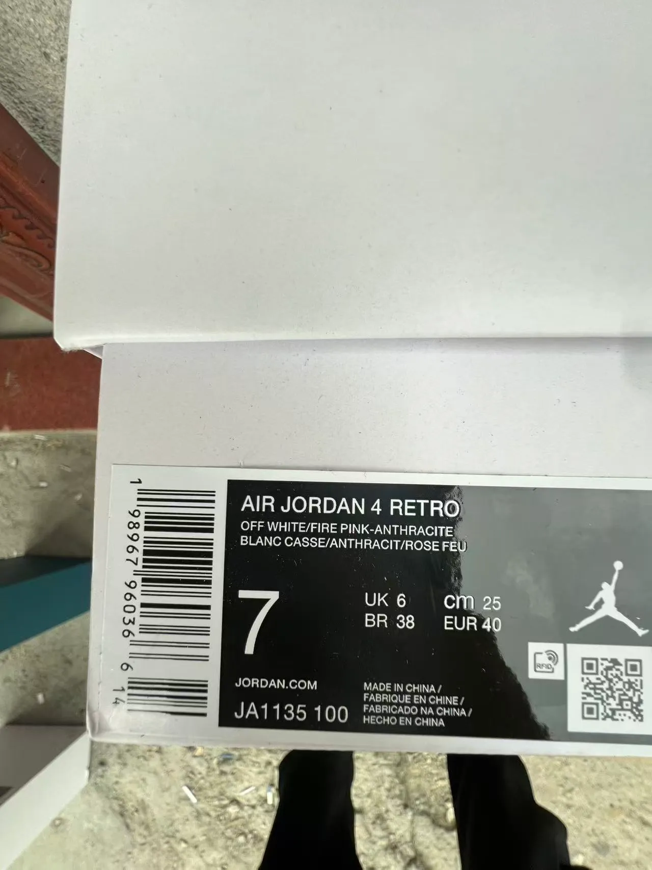 Air Jordan 4 White Black Pink Gradient Tongue Basketball Shoes 10