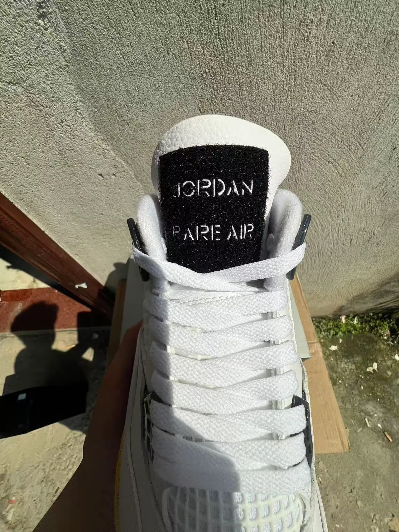 Air Jordan 4 White Black Yellow Speckle Basketball Shoes 4