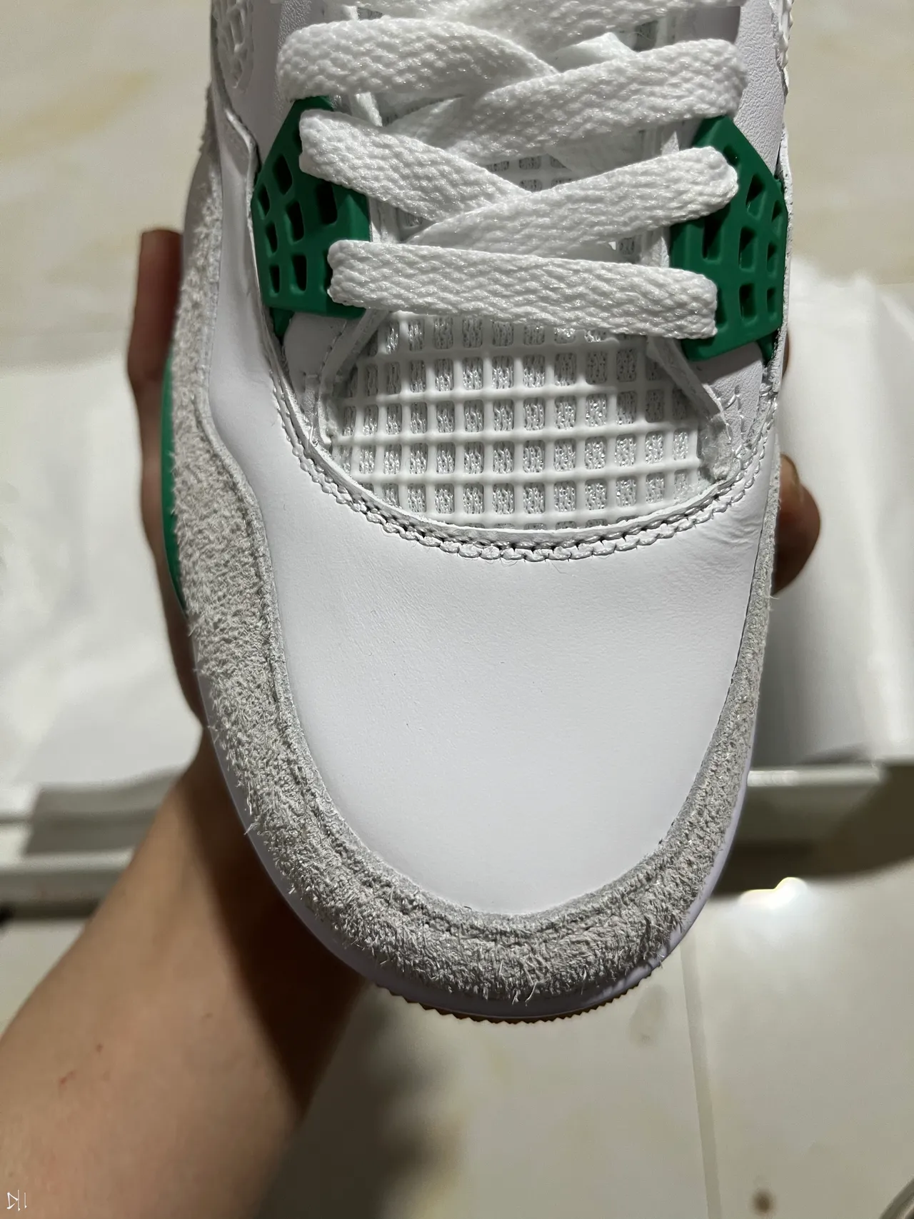 Air Jordan 4 White Green Gum Basketball Shoes 2