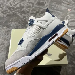 Air Jordan 4 White Navy Gum Basketball Shoes