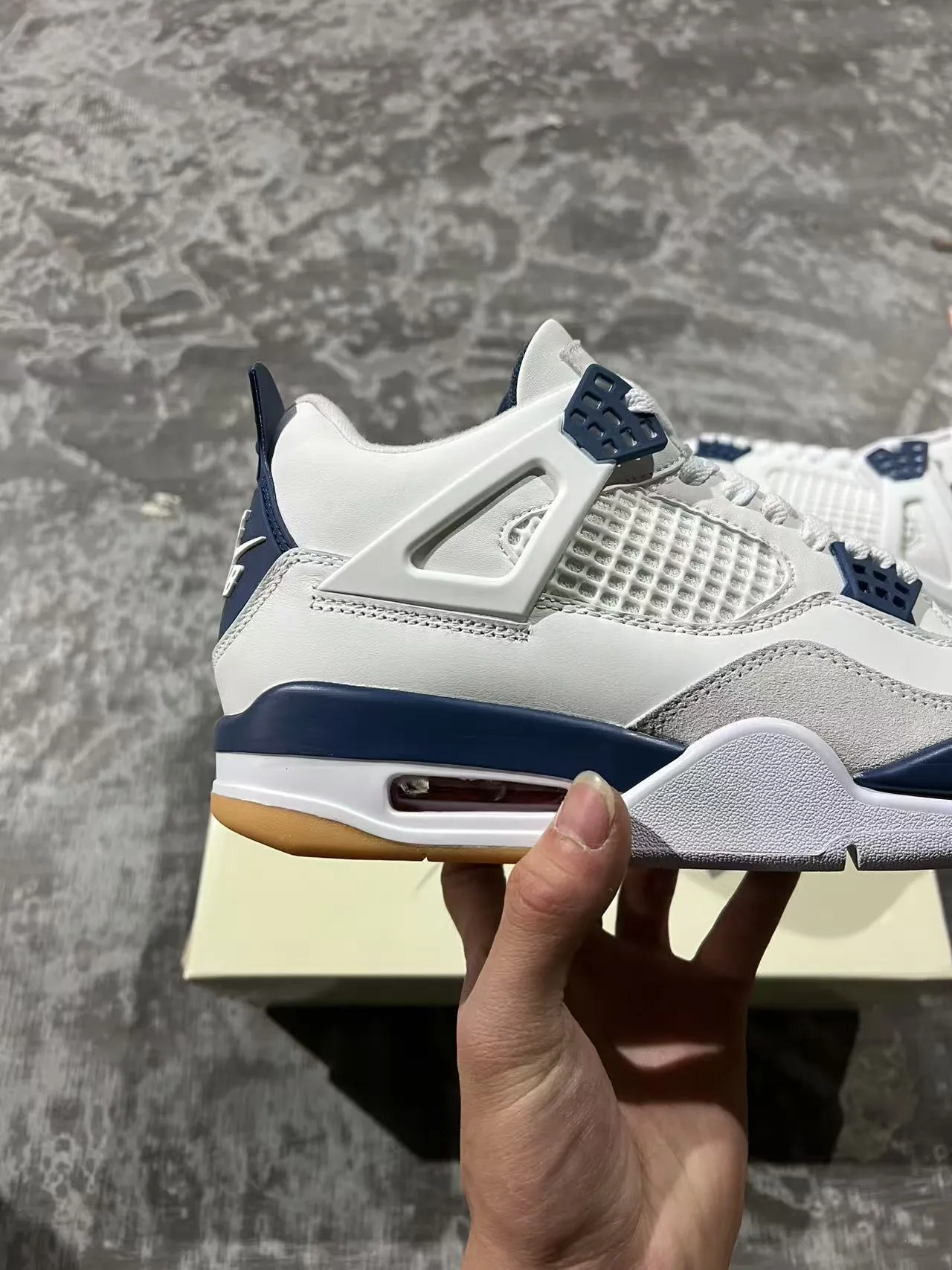 Air Jordan 4 White Navy Gum Basketball Shoes 2