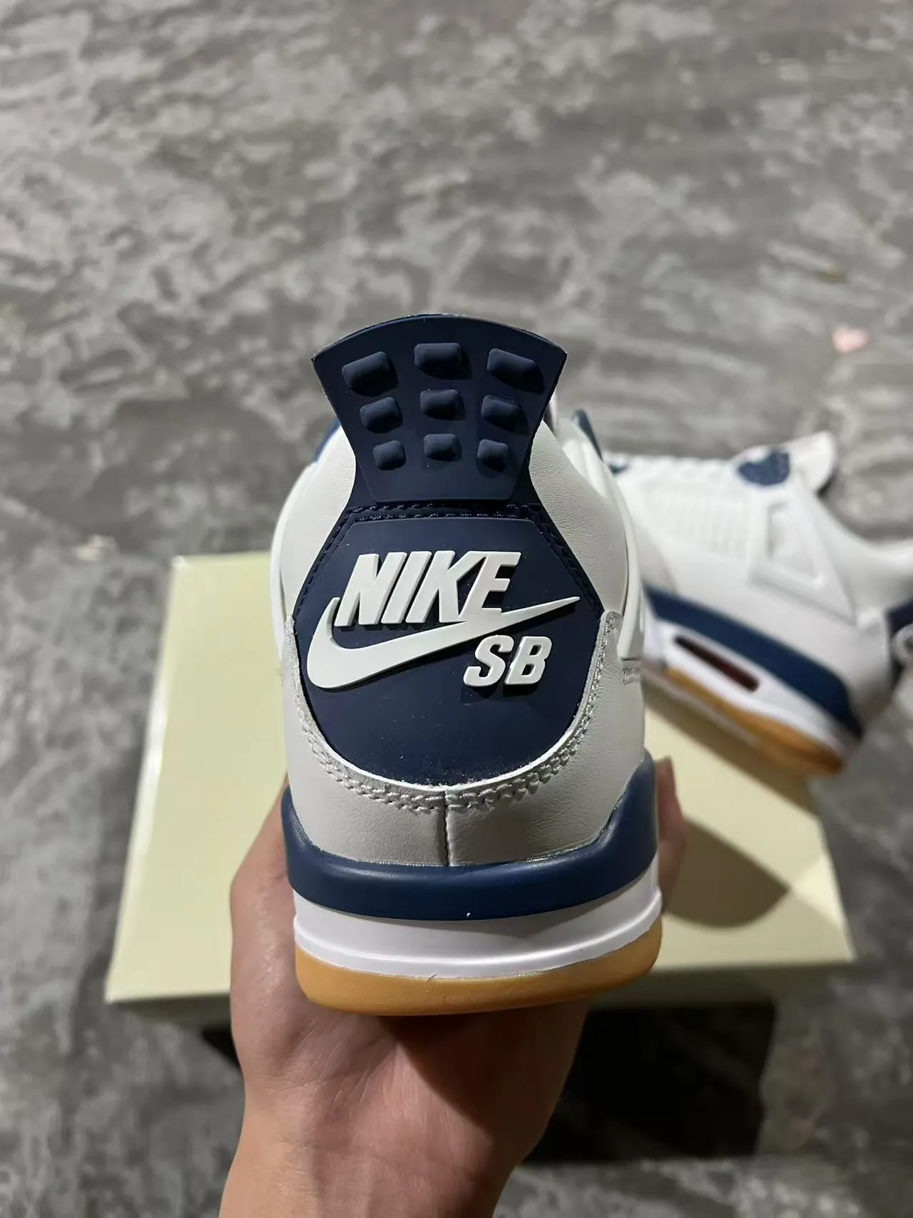 Air Jordan 4 White Navy Gum Basketball Shoes 3