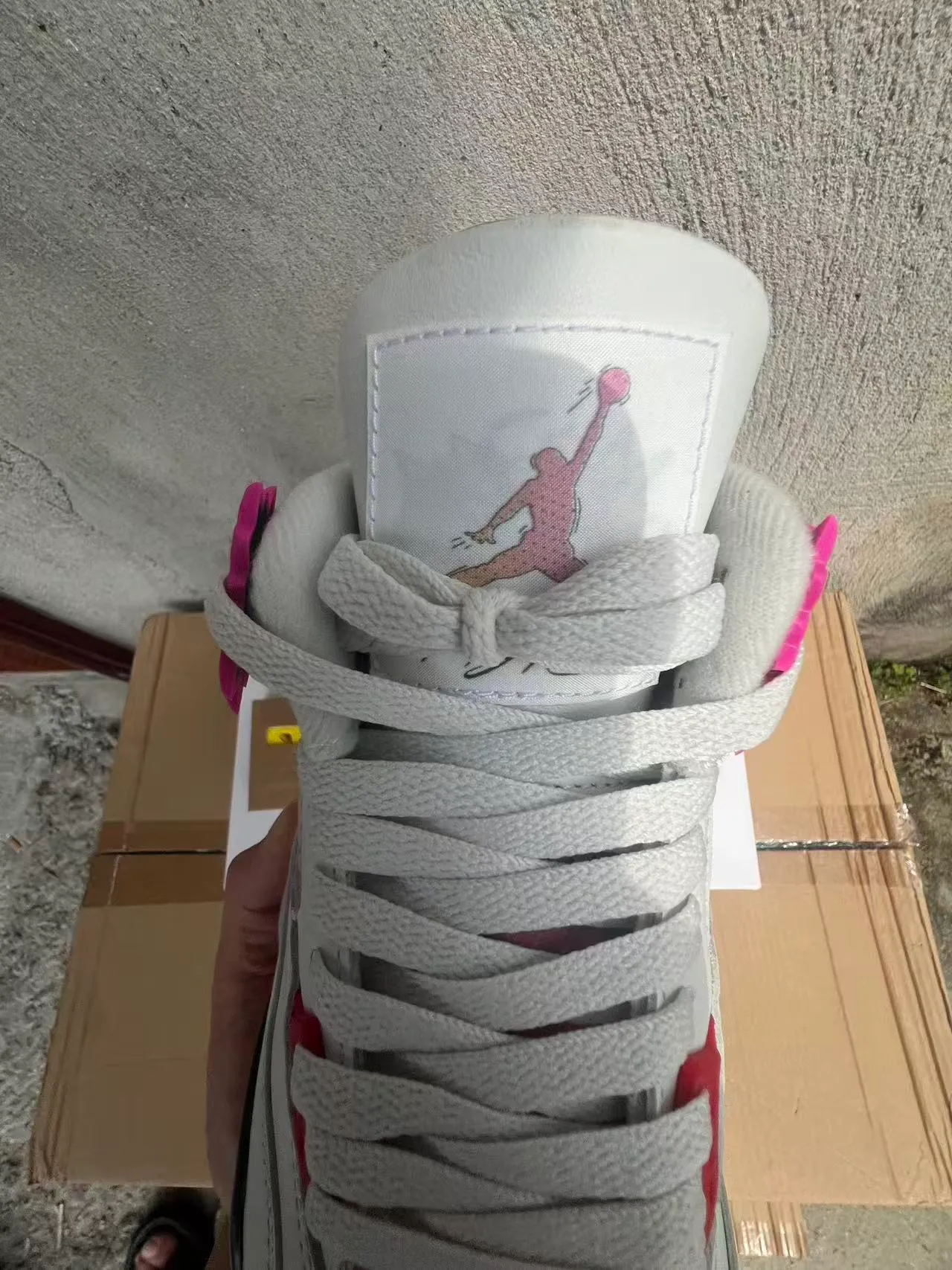 Air Jordan 4 White Pink Gradient Basketball Shoes 4