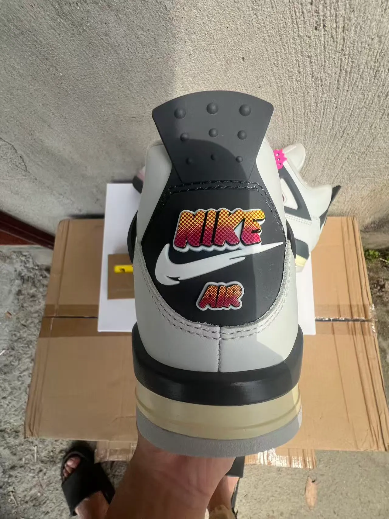 Air Jordan 4 White Pink Gradient Basketball Shoes 8