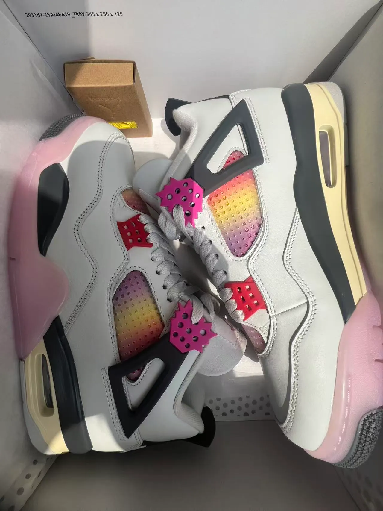 Air Jordan 4 White Pink Gradient Basketball Shoes 9