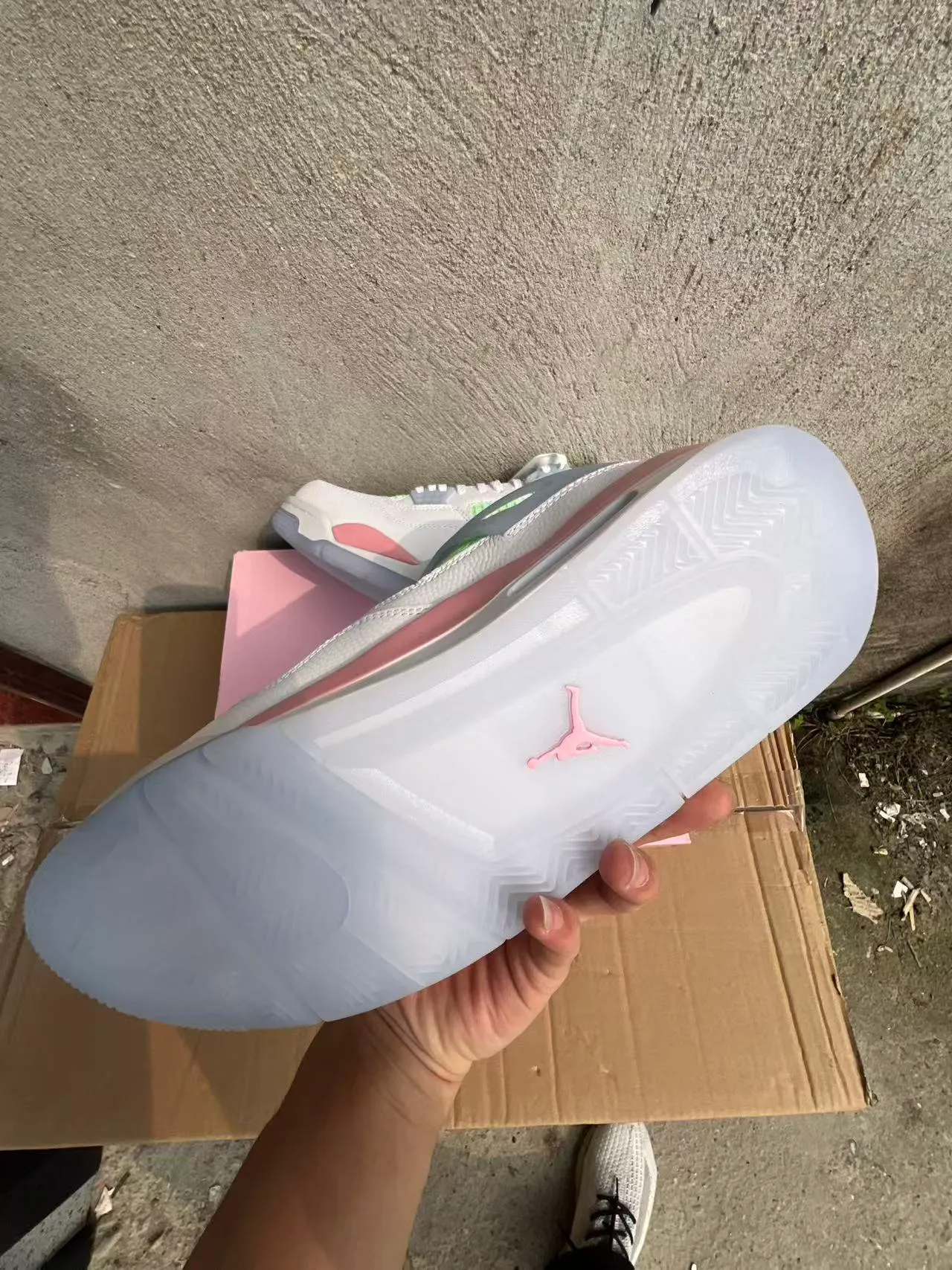 Air Jordan 4 White Pink Mint Green Basketball Shoes 6