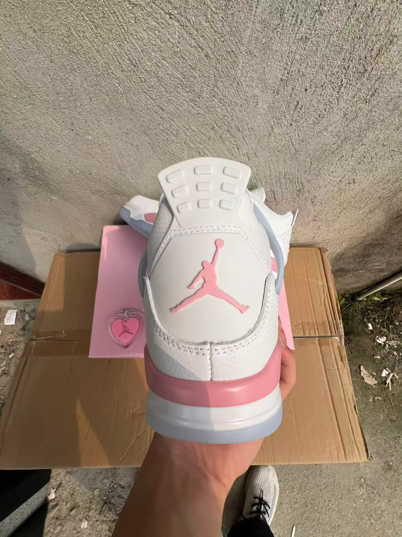Air Jordan 4 White Pink Mint Green Basketball Shoes 8