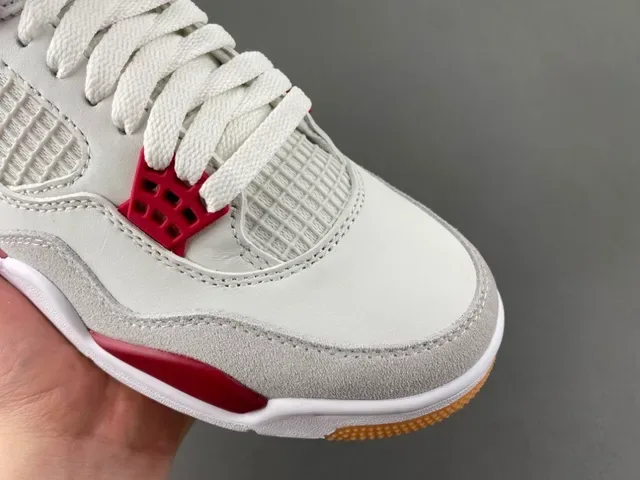 Air Jordan 4 White Red Gum Basketball Shoes 2