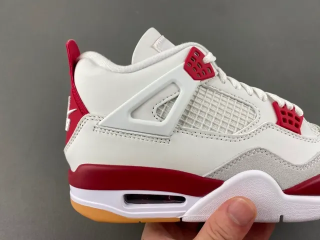 Air Jordan 4 White Red Gum Basketball Shoes 3