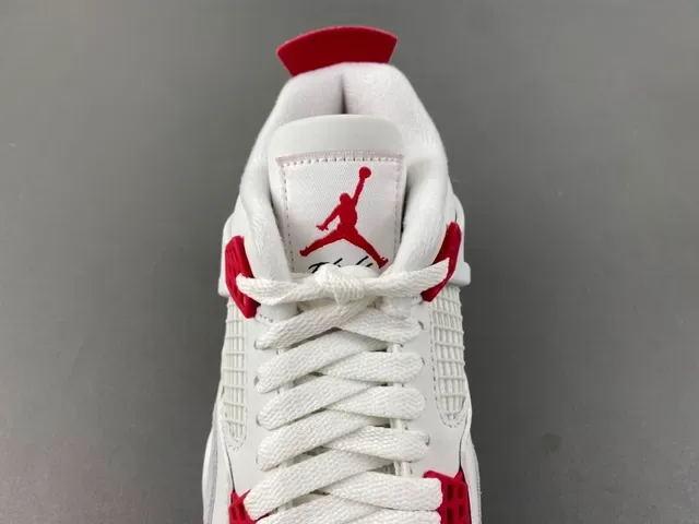 Air Jordan 4 White Red Gum Basketball Shoes 6