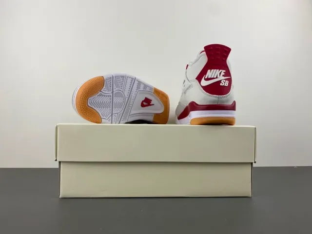 Air Jordan 4 White Red Gum Basketball Shoes 16