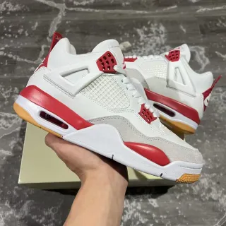 Air Jordan 4 White Red Gum Basketball Shoes