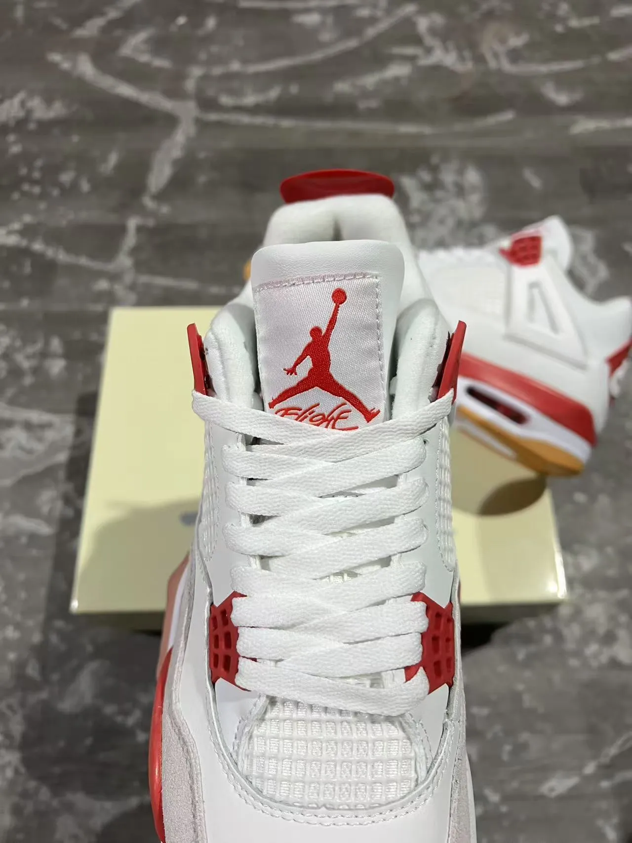 Air Jordan 4 White Red Gum Basketball Shoes 4