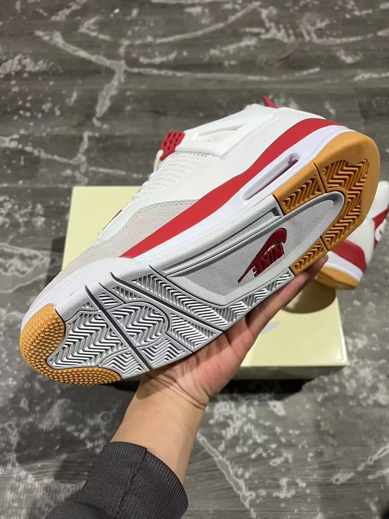 Air Jordan 4 White Red Gum Basketball Shoes 6