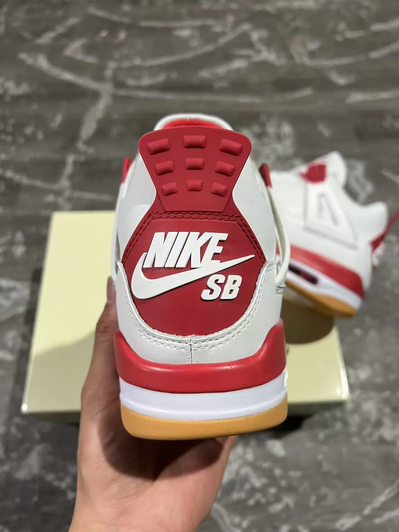 Air Jordan 4 White Red Gum Basketball Shoes 8