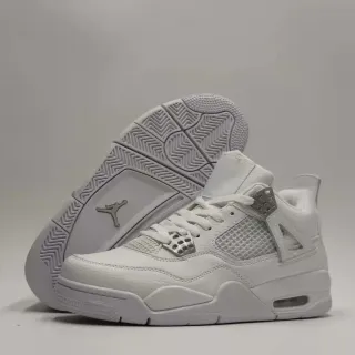 Air Jordan 4 White Silver Basketball Shoes