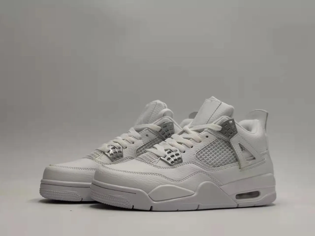 Air Jordan 4 White Silver Basketball Shoes 3