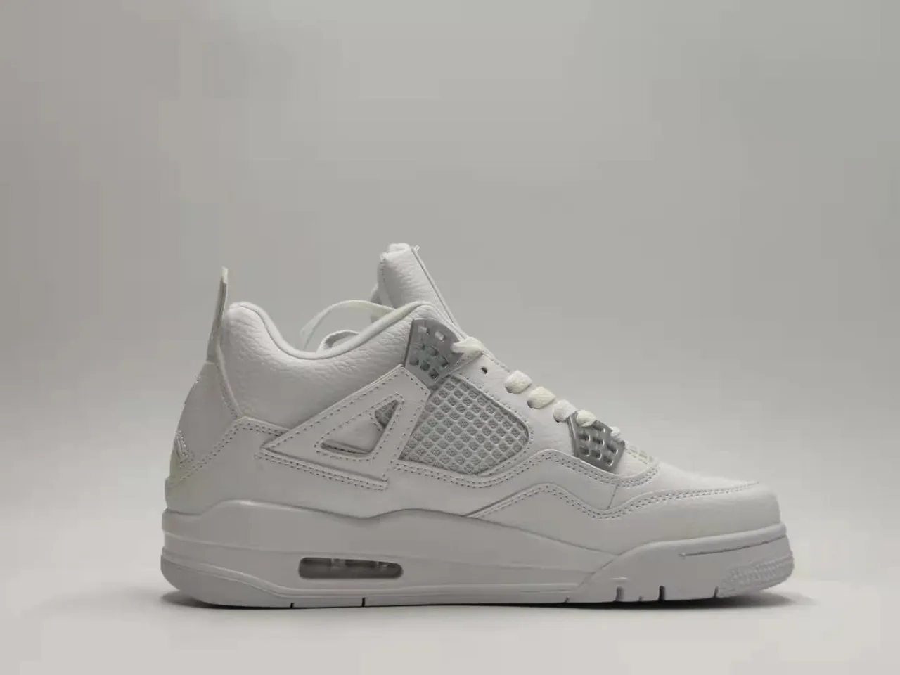 Air Jordan 4 White Silver Basketball Shoes 5
