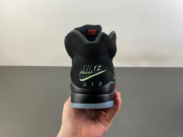 Air Jordan 5 Black Red Lightning Bolt Basketball Shoes 4