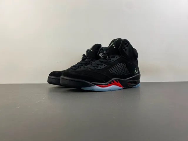 Air Jordan 5 Black Red Lightning Bolt Basketball Shoes 10