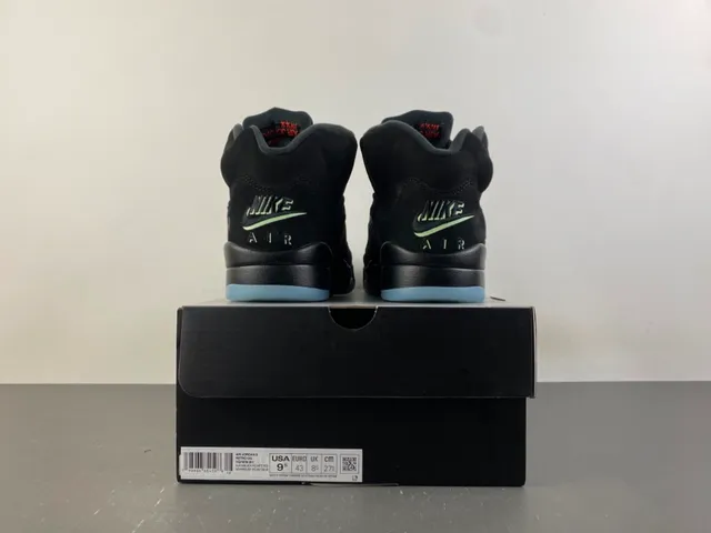 Air Jordan 5 Black Red Lightning Bolt Basketball Shoes 17