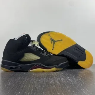 Air Jordan 5 Black Yellow Maroon Basketball Shoes