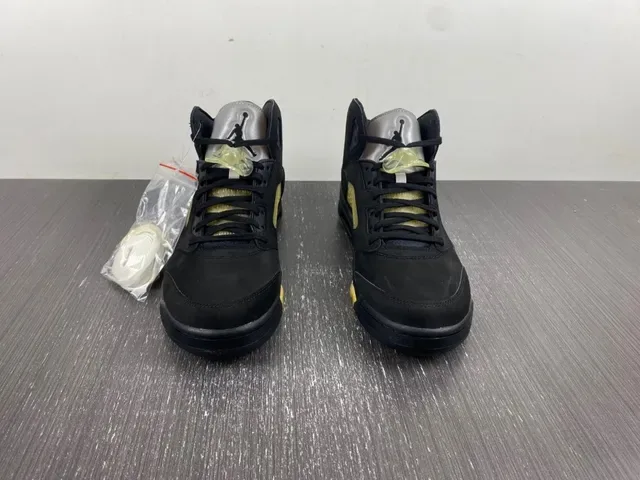 Air Jordan 5 Black Yellow Maroon Basketball Shoes 3